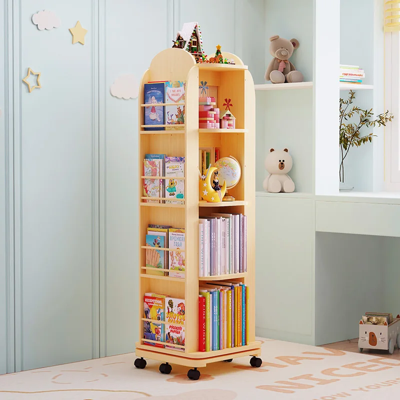 

Miniature Bookcase Tower Rotating Wooden Vertical Anime Mobile Infant Bookcase Shelf Desk Estante Livros Interior Bookcase