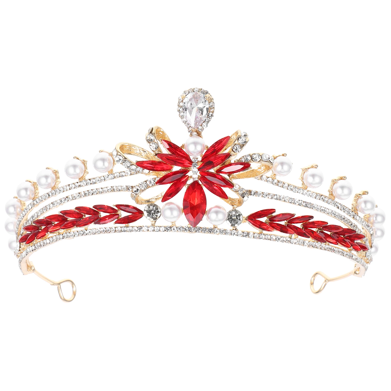 

Elegant Bow for Women Adult Princess Bridal Wedding Party Decorations Dazzling Rhinestone Small Crowns Queen