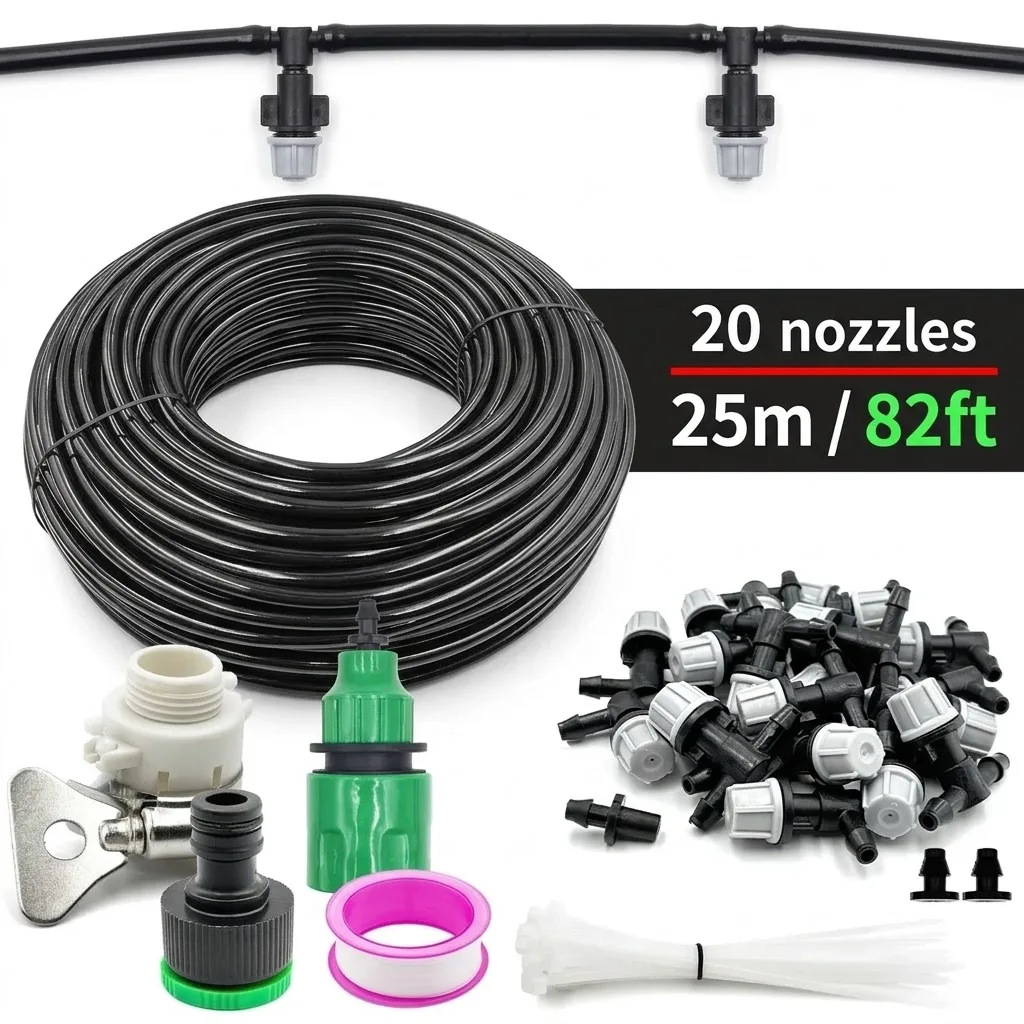 Outdoor Misting Cooling System Mist Sprinkler Nozzle Plant Irrigation Water Mister Nozzles Set For Garden Lawn Patio Cool