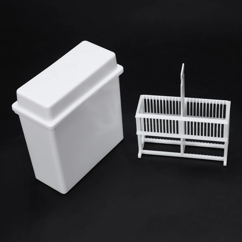 HOT SALE 6X 2 In 1 White 24 Pieces Microscope Slides Staining Rack Dish Set