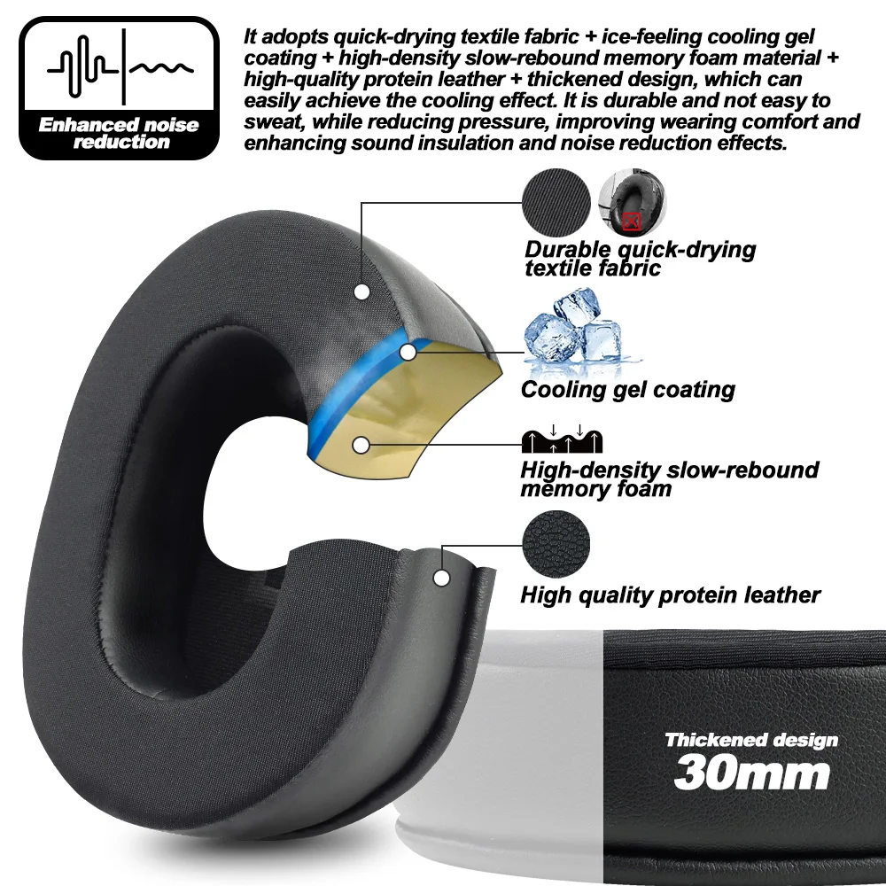 Almohadillas para auriculares BASEUS Bowie 10 MAX ANC D03 D05 almohadillas de repuesto tela de malla cubiertas de memoria esponja proteína suave