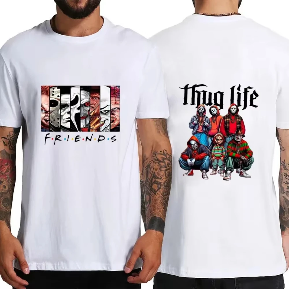 

Friends T-Shirt Best Stephen King Horror Characters Printed Cartoon Men Women Fashion Tops Oversized Tee Halloween Clothes