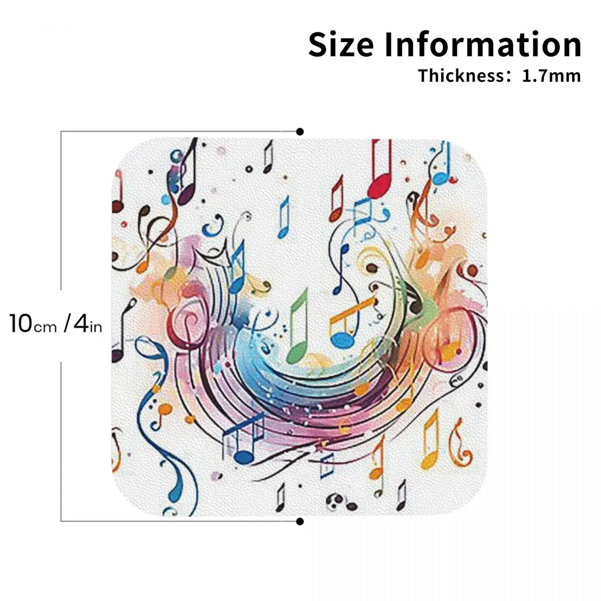 Abstract Piano Keys With Musical Notes Coasters PVC Leather Placemats Non-slip Coffee Mats for Kitchen Dining Pads Set of 6