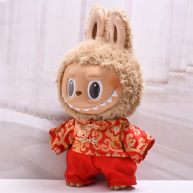 Para Labubu38cm, conjunto de disfraz Tang de Año Nuevo feliz y a la moda, colección de repuesto de ropa de bebé hermosa