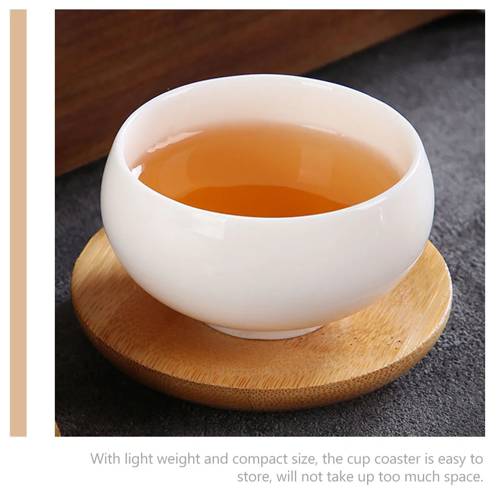 

4 Round Coasters Heat Insulation Mats for Bamboo Mug Mat Cup Table Mat Tea Coffee Mug Protector Home Office Decor