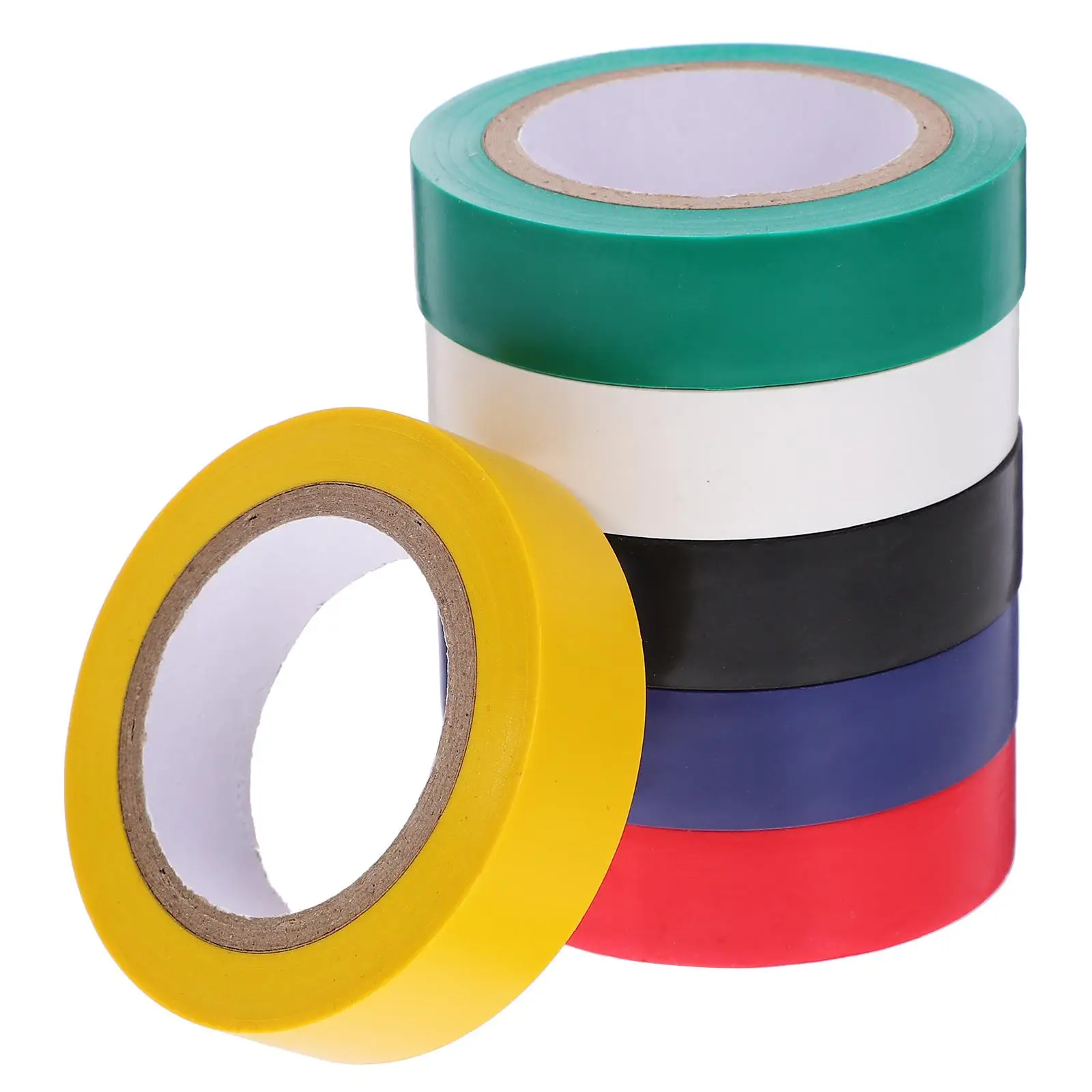 

6 Rolls Textured Paper Insulation Tape Electric Black Electrical Pvc Wide Tapes