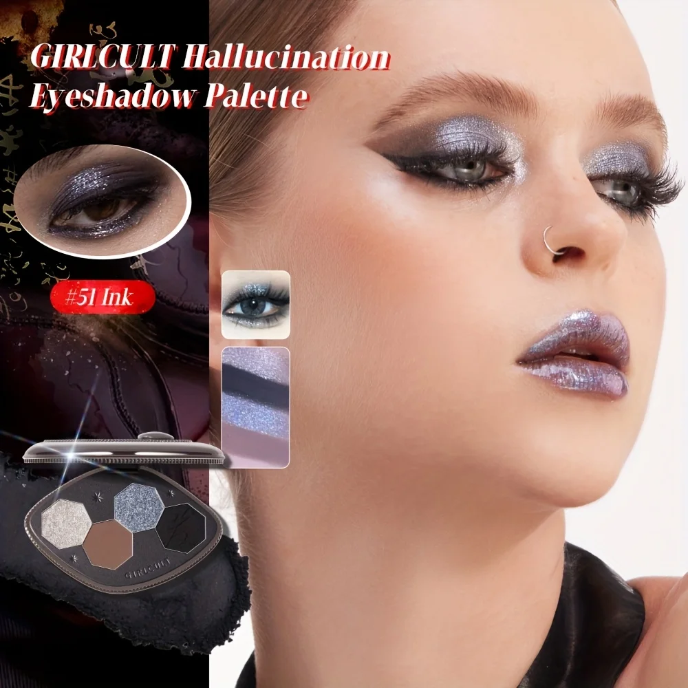 Girlcult 4 Color Eyeshadow Palette Matte Shimmer Duochrome Highly Pigmented Long Lasting Natural Earth Tones Portable Makeup