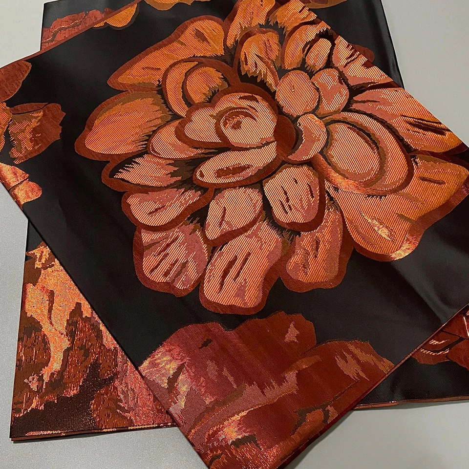 

Luxury Grandmaster Sego Gele & Ipele 2pcs Set, African 3D Swiss Embroidery Headtie for Nigerian Wedding ASO EBI TXH-19-1