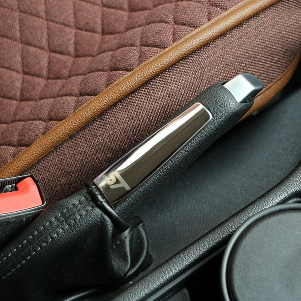 Car Handbrake Cover Fit for Ford Focus 2012 2013 2014 2015 2016 2017 2018 Hand Brake Handle Trim ABS/Stainless Steel Acc.