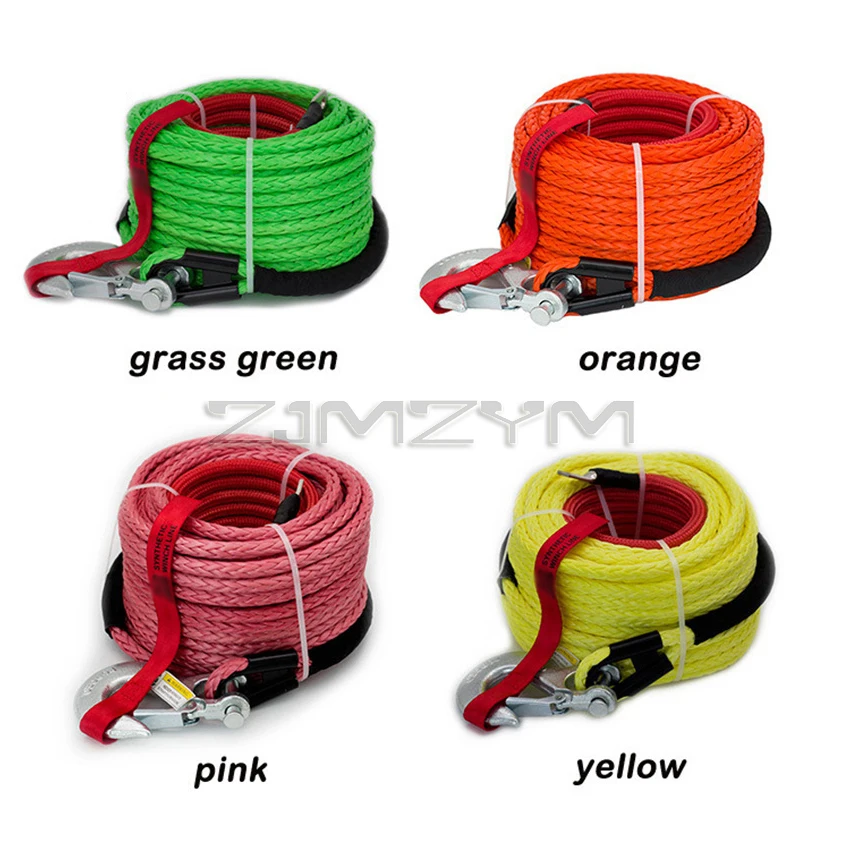 10mm*30m Multicolor Winch Line, Towing Rope, Polymer Synthetic Fiber Rope, Plasma Rope for Off-Road Vehicle Traction