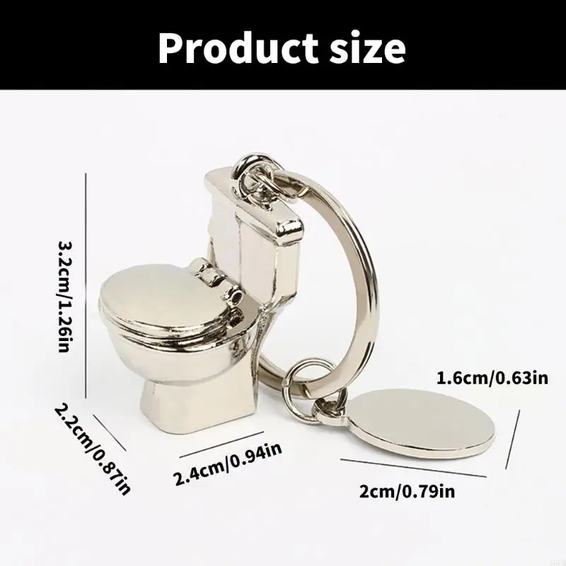 16FB 2PCS Creative Toilet Metal Metal Bag Bag Charm Keychain