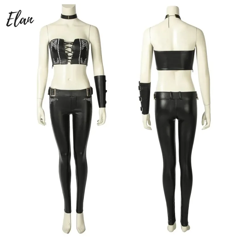 Sexy Trish Cosplay Costume Black DMC 5 Costumes Tube Top Pants Accessories Outfit Full Set and Individual Items Are Sold