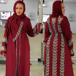 Abaya Дубай, Турция мусульманское платье-хиджаб 2024 Caftan Marocain, Арабская Исламская одежда, кимоно, женское черное платье Djellaba