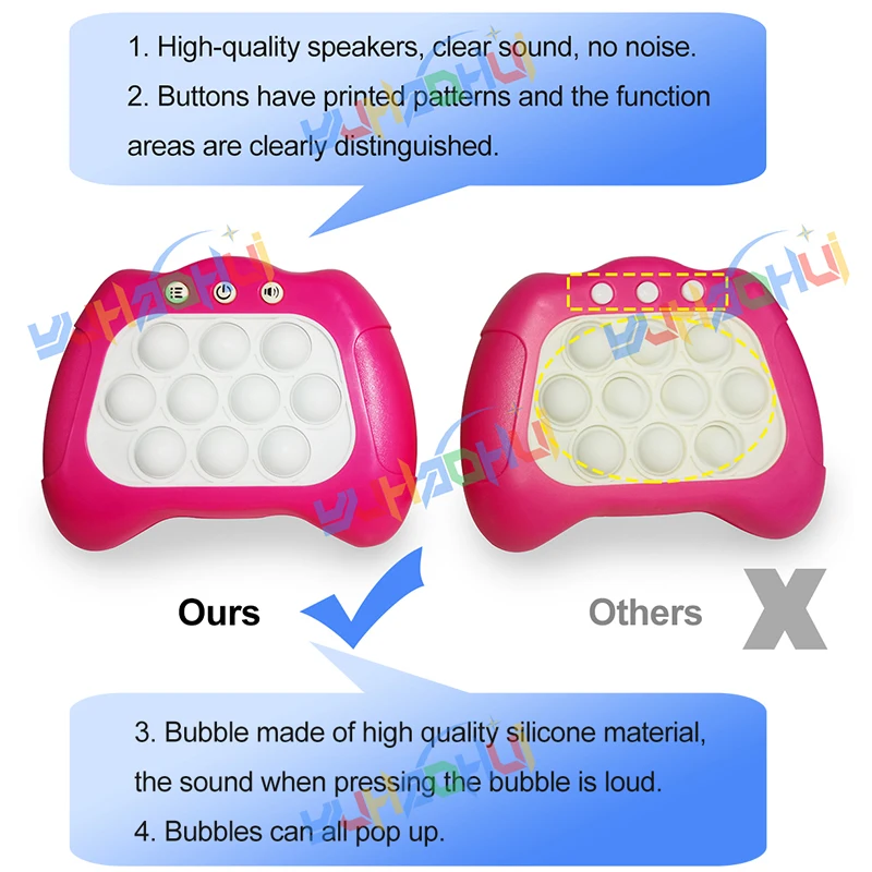 Electronic Pop Light Up Quick Push Bubbles Game Console Toy Fast Push Bubbles Toys For Kids Adult Fidget Anti Stress Relief Toys