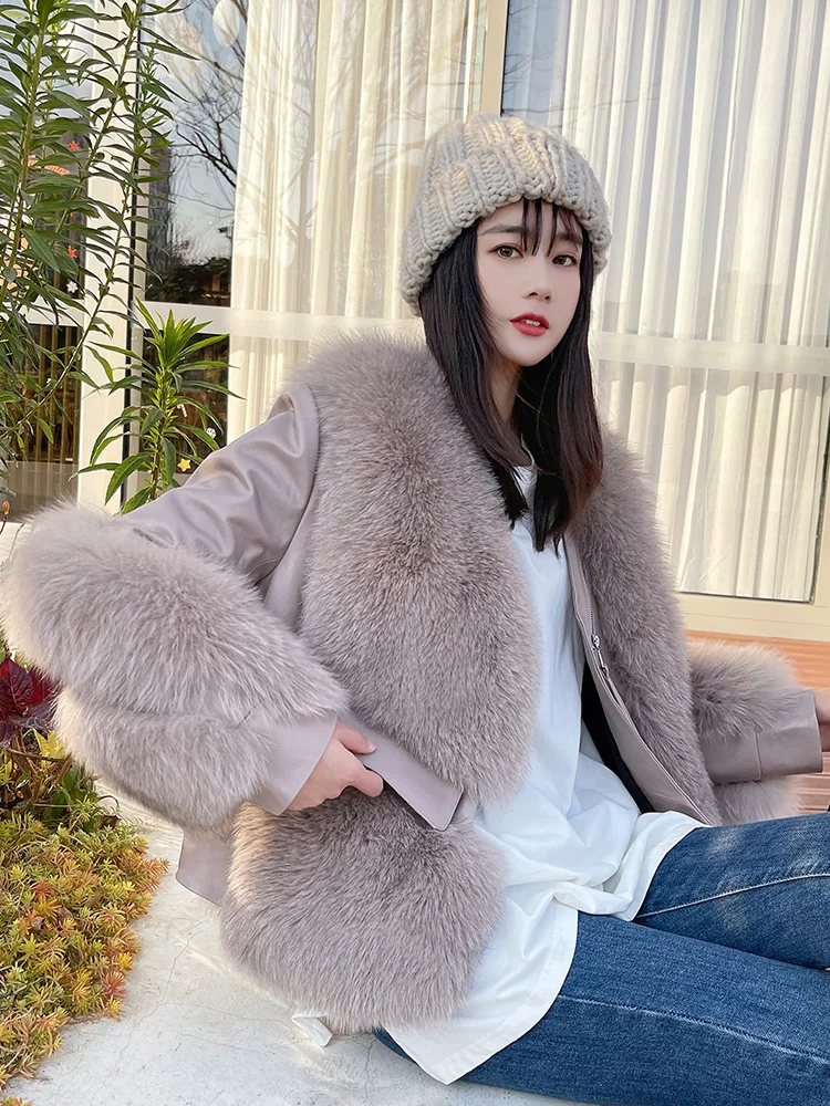 2025 ملابس نسائية تقليد فرو الثعلب معطف فضفاض شتاء جديد 1130 #2