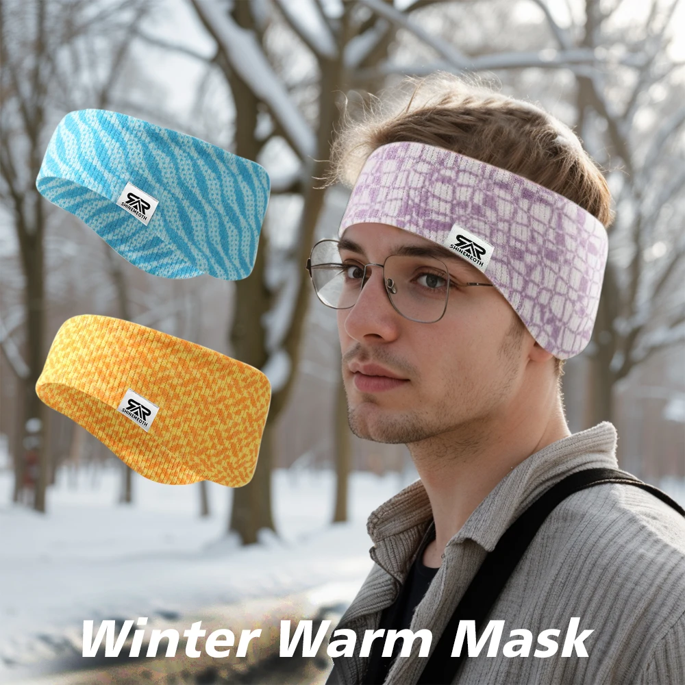 Winter Ear Warmers Warm Stretchy Knit Printed Sports Headband Fleece Fitness Earmuffs for Men Women