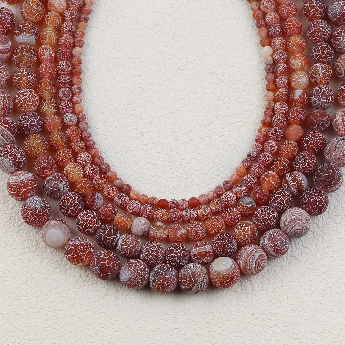 4 6 8 10 mm Natural Stone Red Weathered Agate Round Loose Beads Spacers For Jewelry Handmade Making DIY Bracelet Accessorises