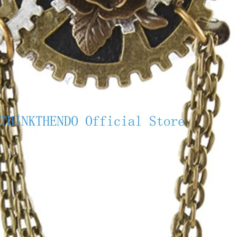 39BB دبابيس طوق بروش معدني تروس steampunk #4