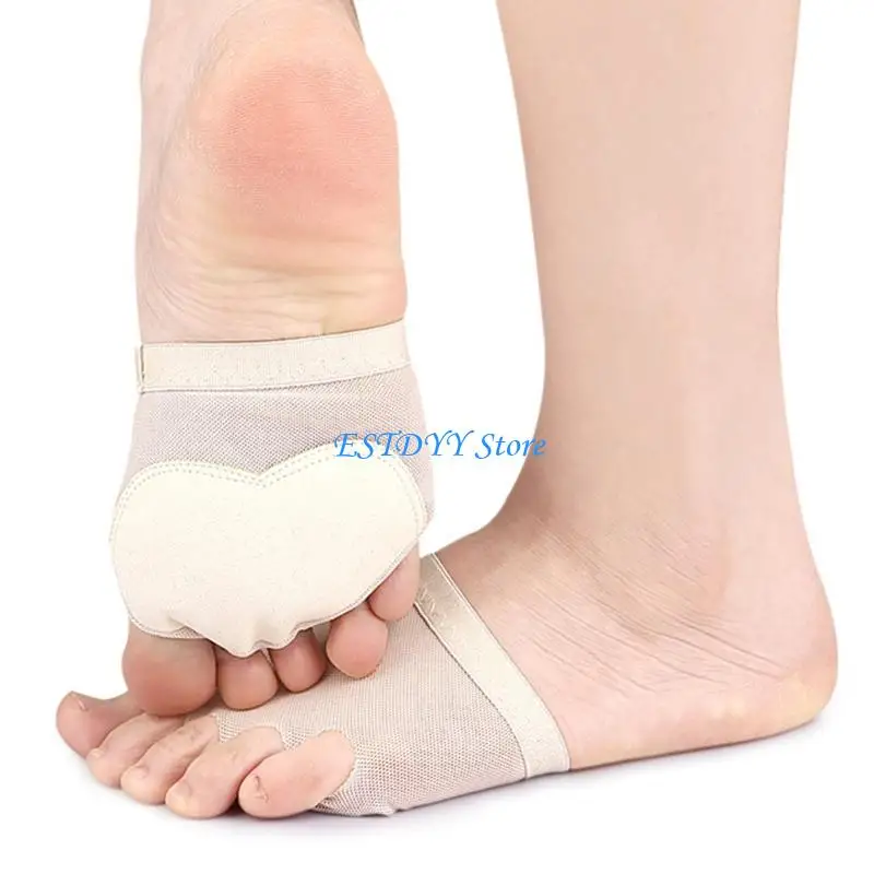 G6DE Fabric Foot Cushions Five Toe Forefoot Pad 1 Pair Toe Separator Foot Care Half Insoles Polyester Texture for Woman