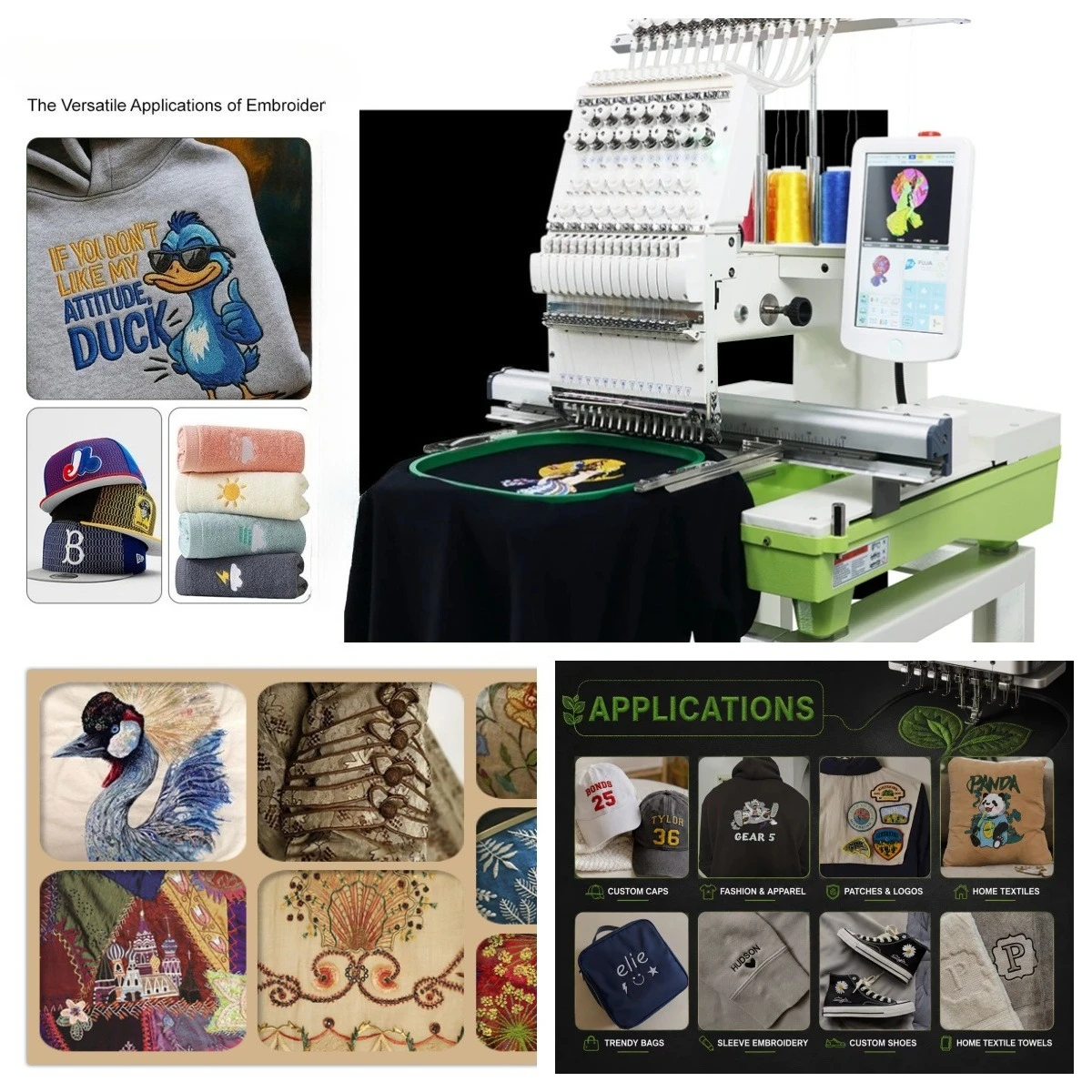 Computerized Embroidery Machine Multi-needle Commercial Sewing Machine for Custom T-Shirt Cap Hat Jacket Business