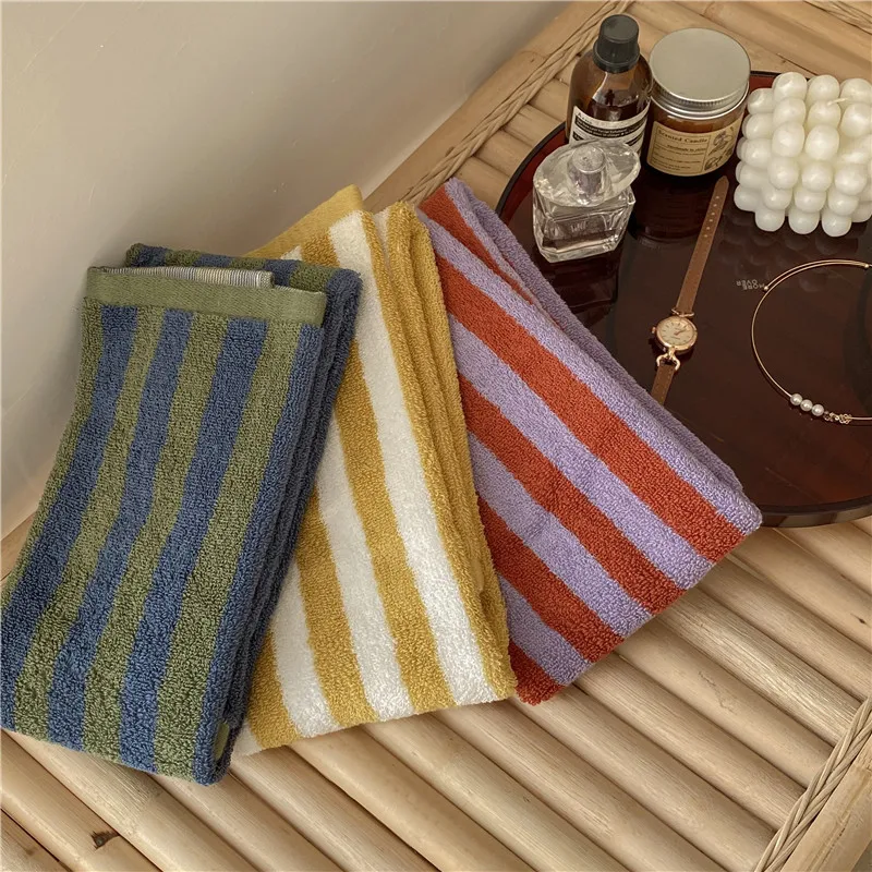 Retro Checkerboard Plaid Long-Staple Cotton Towel Washcloth Travel Hotel Bath Towel Bathrobe Camping Gym Portable Face Towels