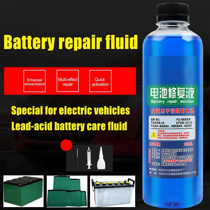 500ML Battery Renew Solution Lead Acid Batteries Restore Liquid Battery Terminal Protector for Lead Acid Batteries Motorcycles