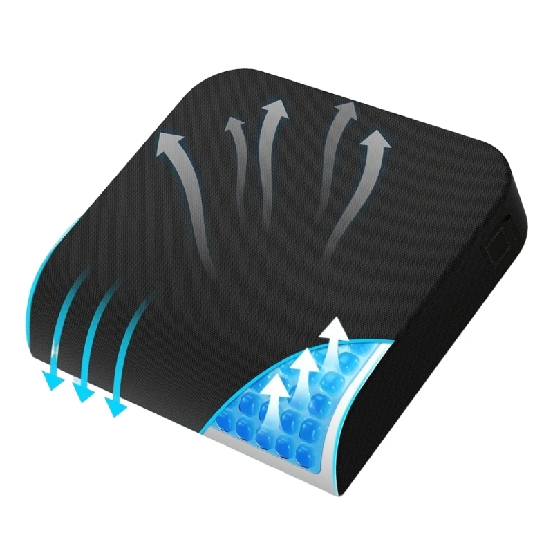 

Y9UC Universal Memory Foam Vehicle Pad Cushion Mat With Cooling Gel Layer Suitable For Wheelchair And Office Chairs