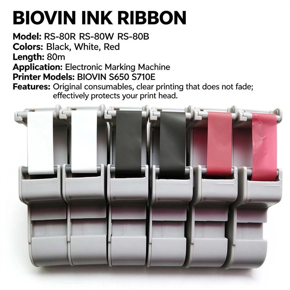 Printer Ribbon BIOVIN S700E INK S650E Wire Marker ID Printer Consumables For PVC TUBE Label Label Labeling Printing