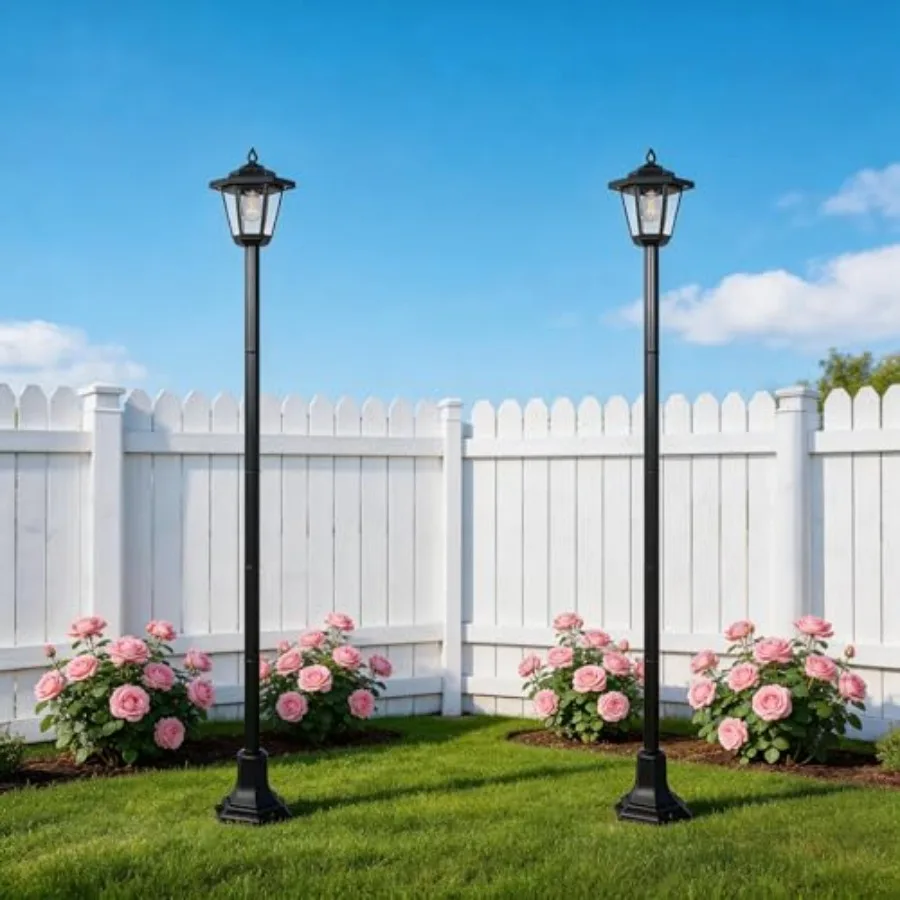 

2 Pack 61" Solar Lamps PostSolar Lamp Post Lights Waterproof Perfect for Festive Decoration in Gardens Lawn Patio Front/Back Do