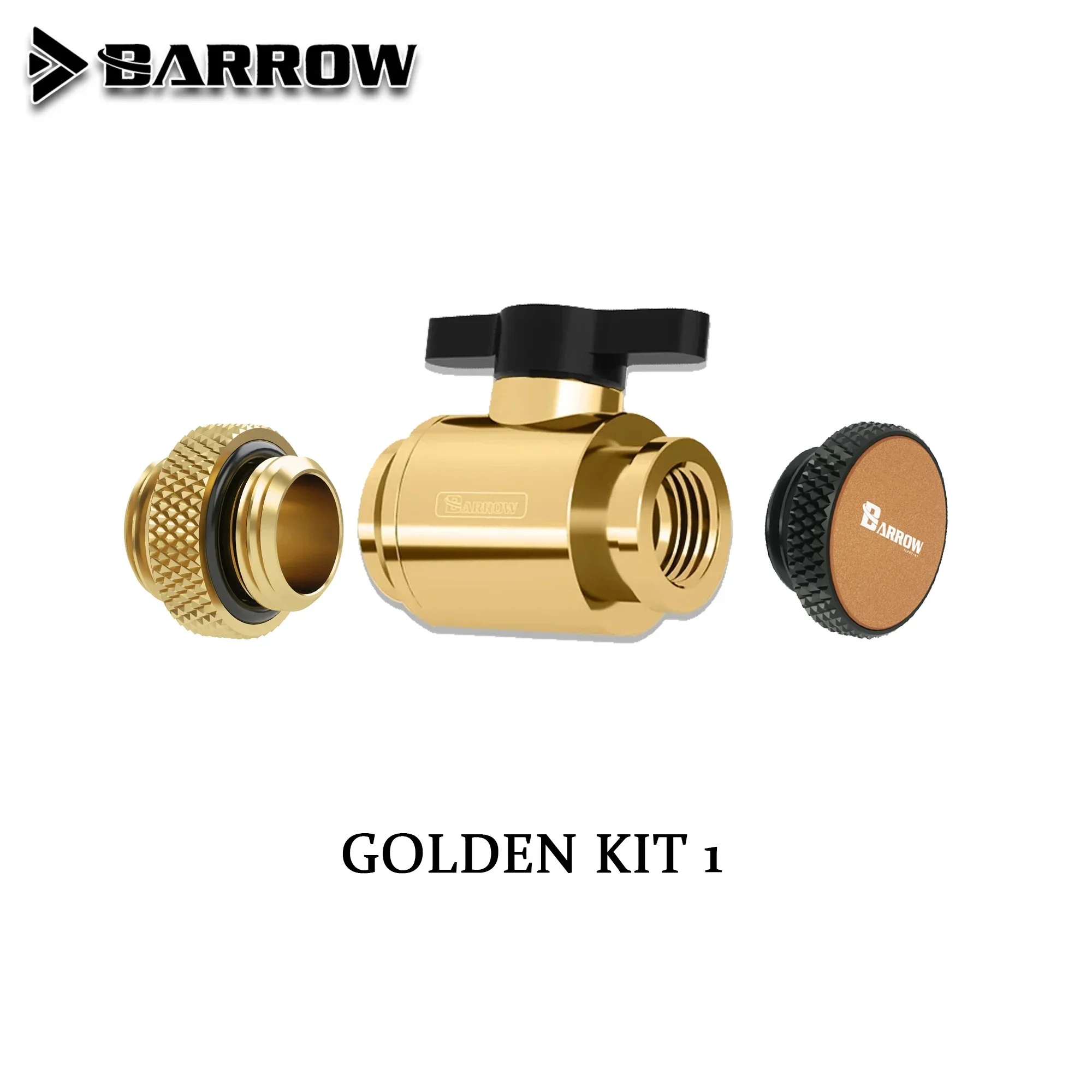 

BARROW Water Valve Switch Kit Switch+Glug+Male to Male Fitting/Double Inner G1/4 Thread Double Female Water Cooler System