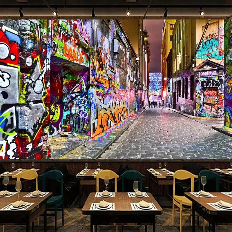 Custom 3D Photo Wallpaper Street Graffiti Art Expansion Space Bar Mural Living room sofa TV background wall bedroom restaurant