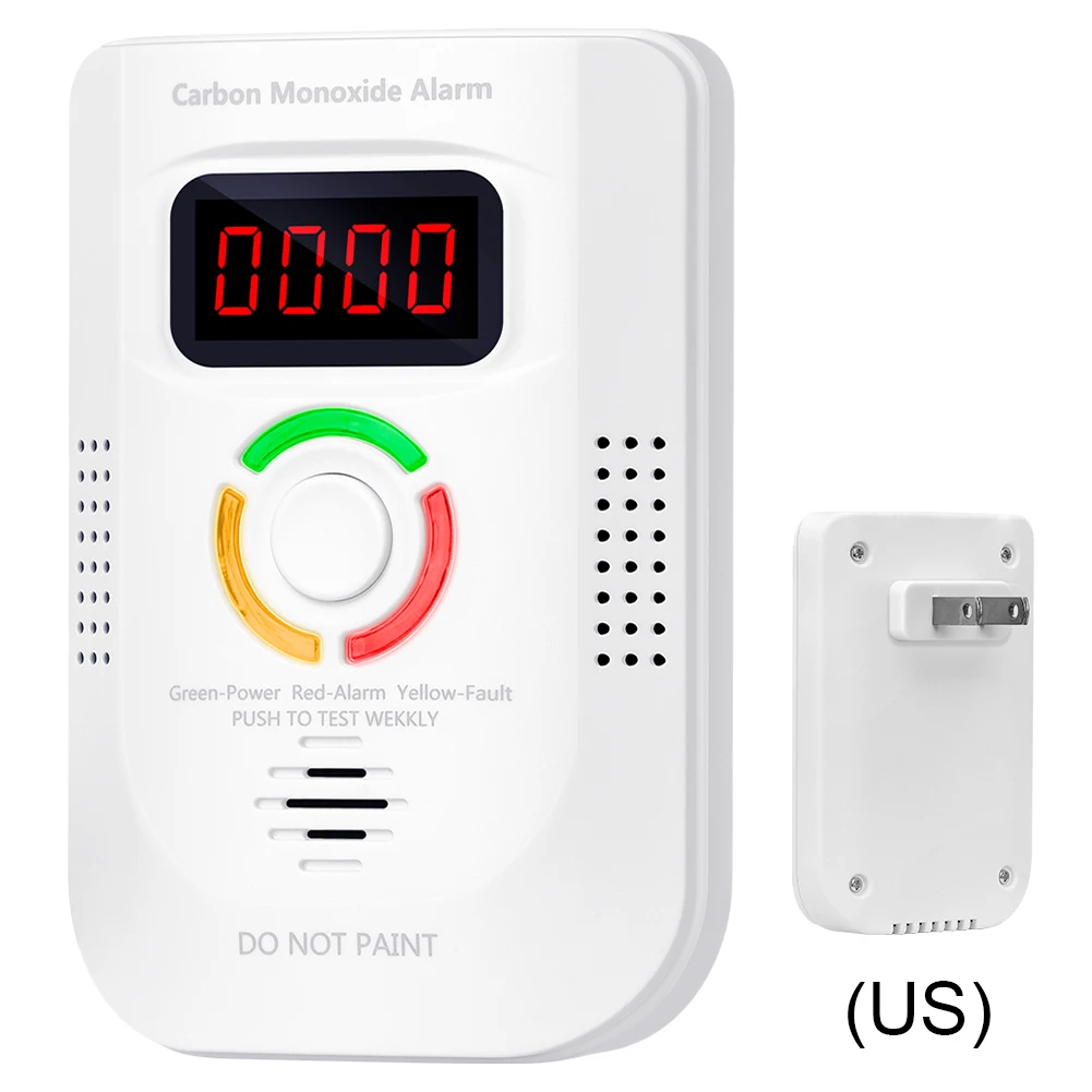 Plug-in Combustible Gas Leak Detector Monitor Digital Gas Detector Sound Light Warning Combustible Gas Smoke Alarm Home Security