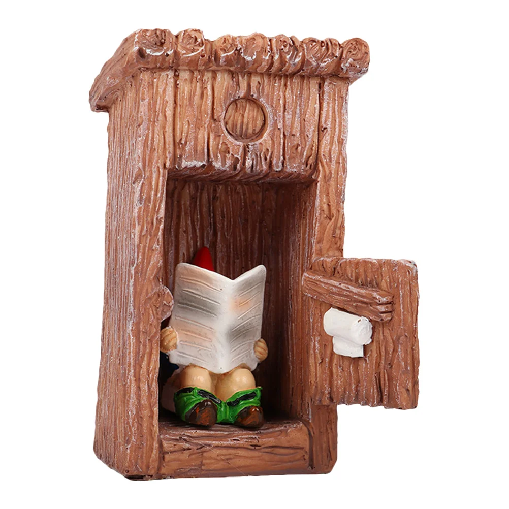 

1 шт., скульптура гнома для унитаза из смолы, креативный дизайн, прочное украшение для сада, для дома и улицы, забавный декор из смолы, домашний орнамент