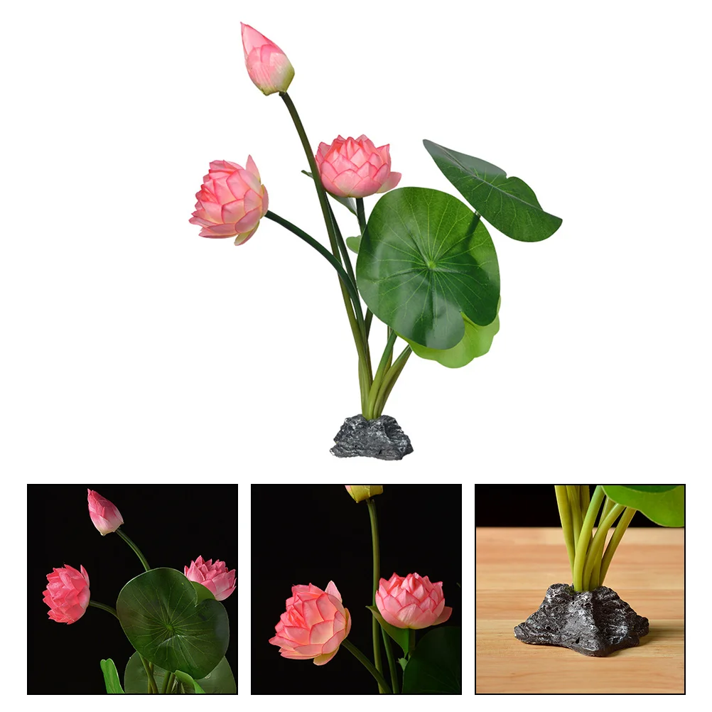 

Artificial Lotus Lilies Plastic Resin Simulation Flower Sushi Dish Ornament Decorative Accessory for Japanese Restaurant