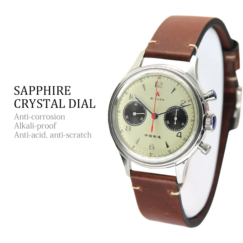 Мужские винтажные часы-хронограф SEAKOSS 1963 21 Zuan с ручным заводом оригинальные часы ST901 с механизмом и сапфировым стеклом