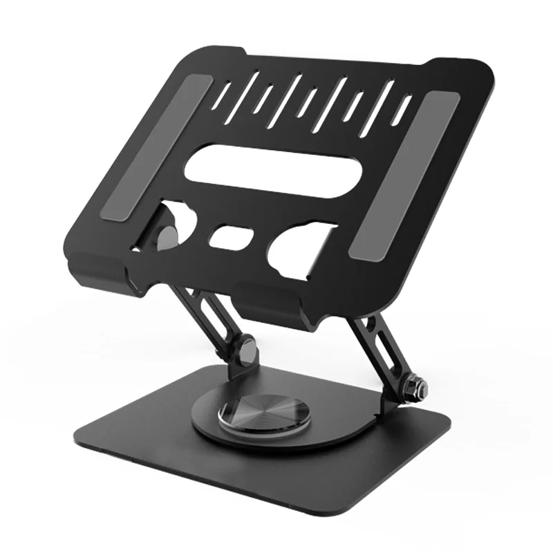 Foldable Metal Tablet Stand with 360 Rotating Base Desktop Adjustable iPad Holder