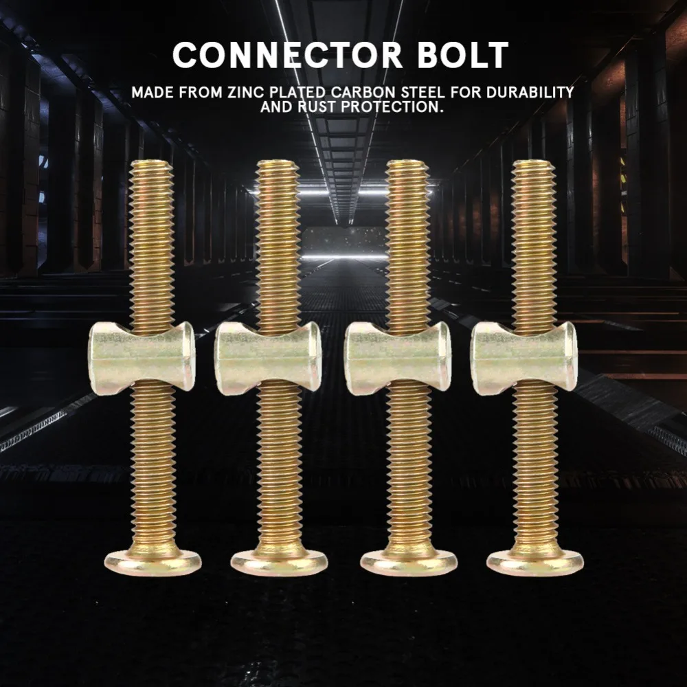 10set Universal Hex Head Furniture Bolts Flat Round Head Barrel Nuts Furniture Hardware Kit For Baby Bed