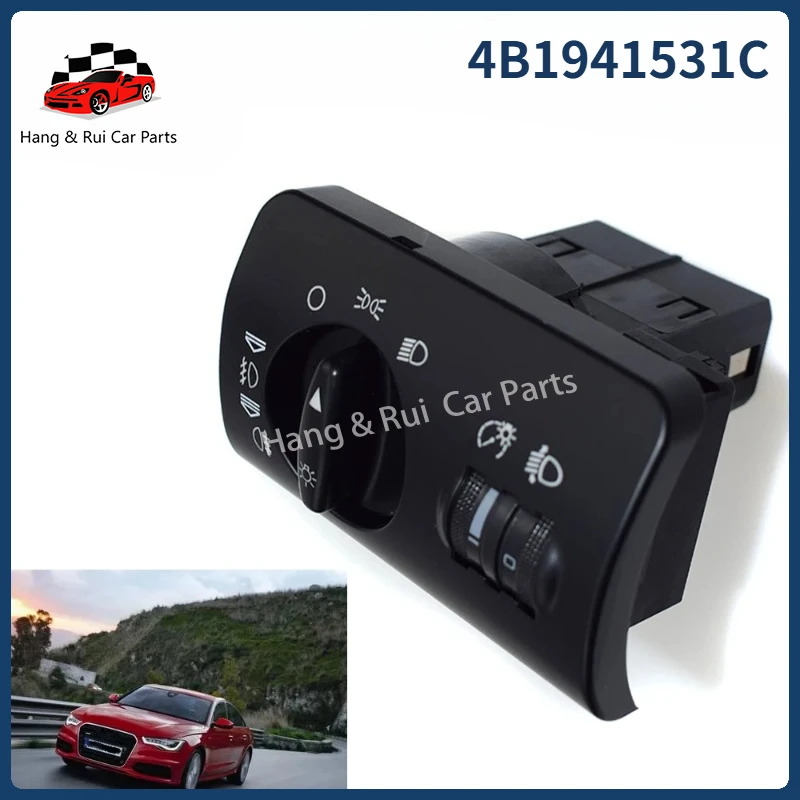 4B1941531C Car Headlight Fog Lamp Control Light Switch with Panel Button for Audi A6 C5 1997 1998 1999 2000 2001