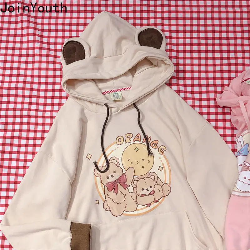 Joinyouth Anime Hoodies Women Cartoon Hooded Pink Tops 2023 Fashion Woman Sweatshirt Fall Clothes Loose Japanese Cute Hoodie