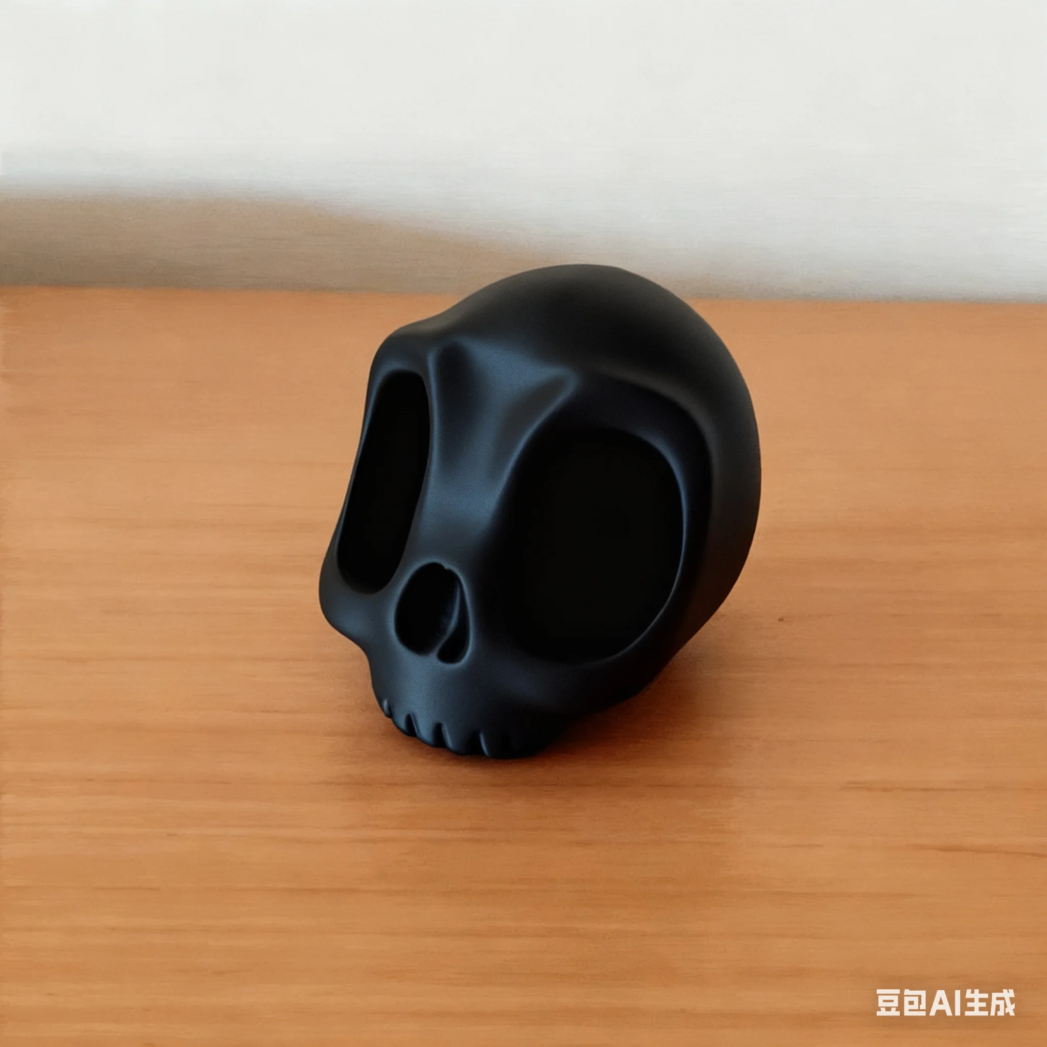 

3D Printed Black Skull-Shaped Storage Box - Eye Compartments for Small Items | Lightweight 124g