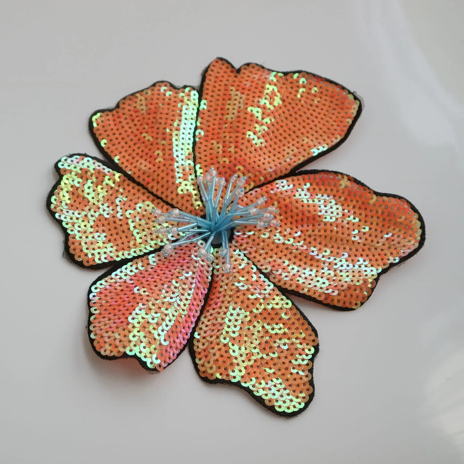 Patch di fiori di paillettes fatte a mano grandi fai-da-te per abbigliamento cucire su ricami appliques decorazione di vestiti