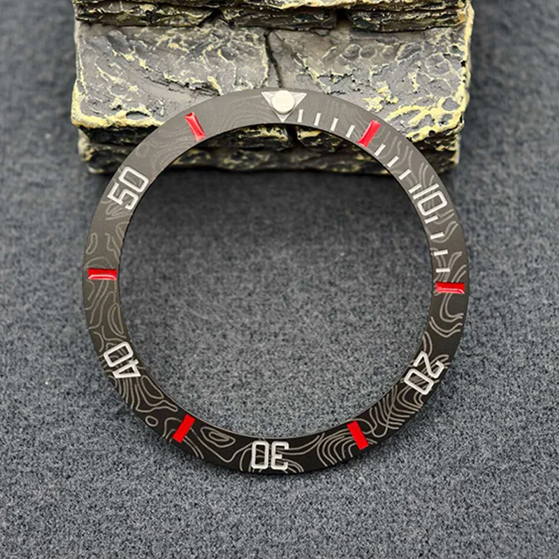 Mod 38mm Matte Curved Ceramics Bezel Insert Ring Fit GMT SKX007 SKX009 SUB Watch case NH35 NH36 Movement Watch Refit Part
