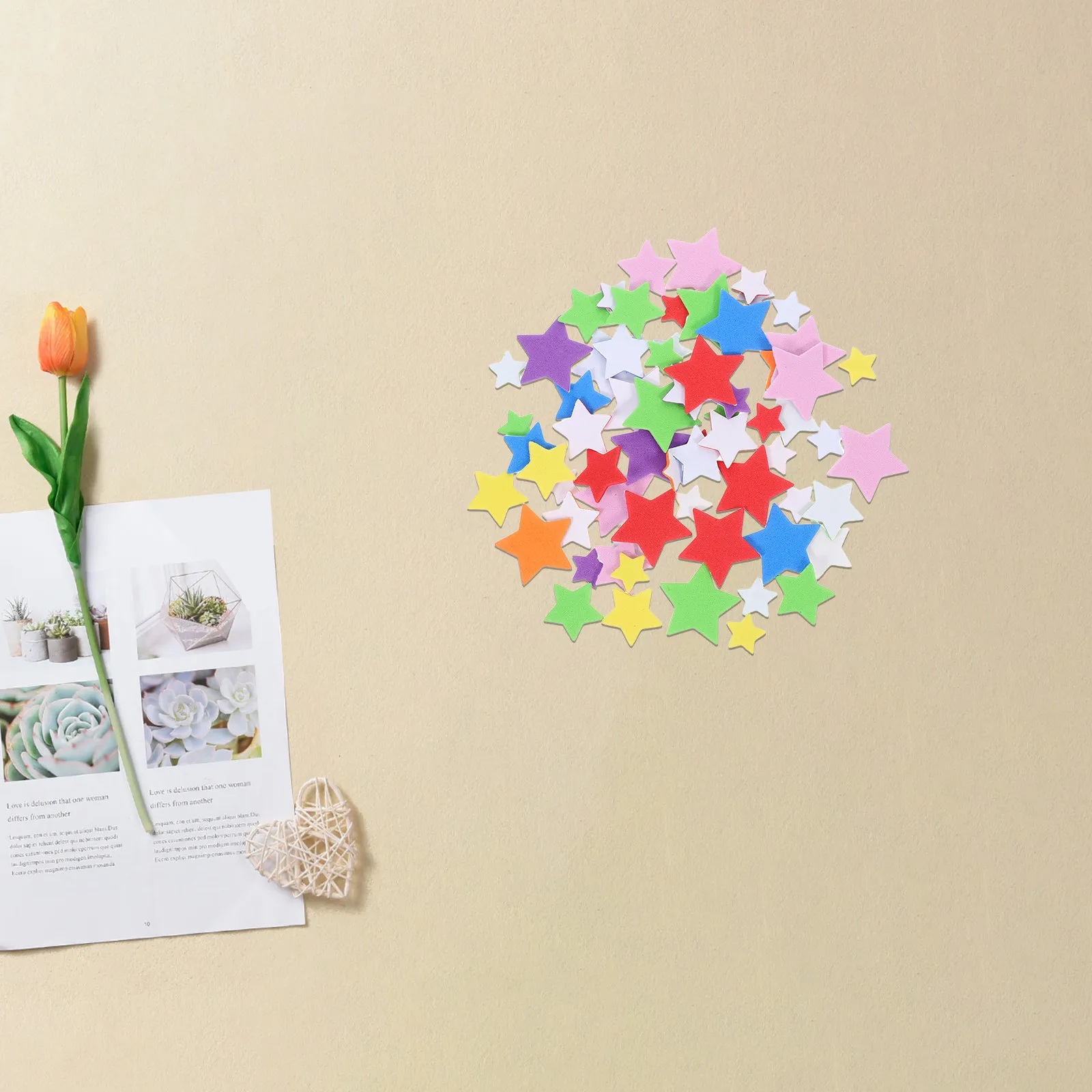 

3 упаковки самоклеящихся губчатых наклеек из ЭВА в форме звезд, разноцветные, для декора стен детской, скрапбукинга, открыток, детских поделок