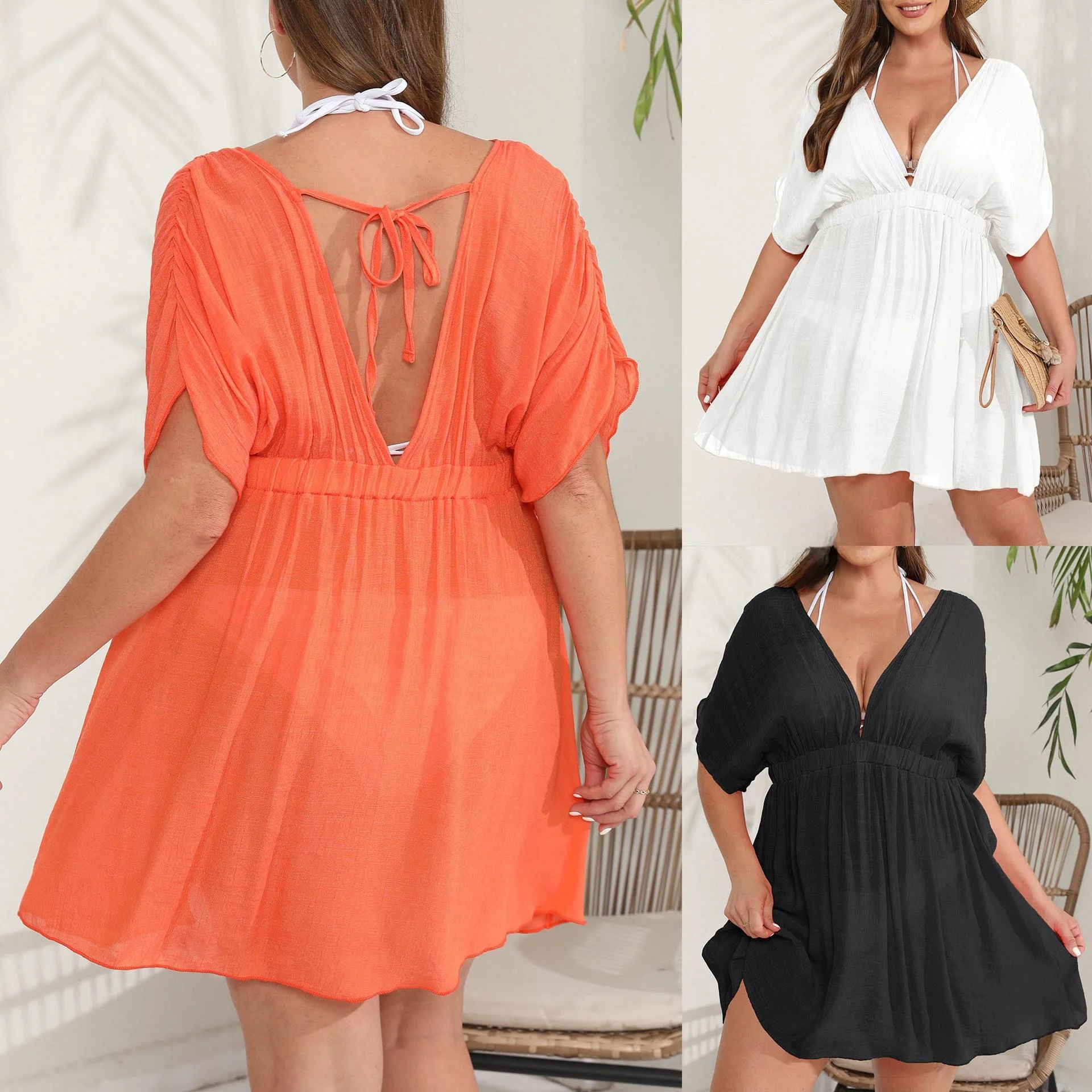 

Женская юбка трапециевидной формы средней длины из полиэфирного волокна с завязкой на талии, европейская повседневная деловая юбка больших размеров