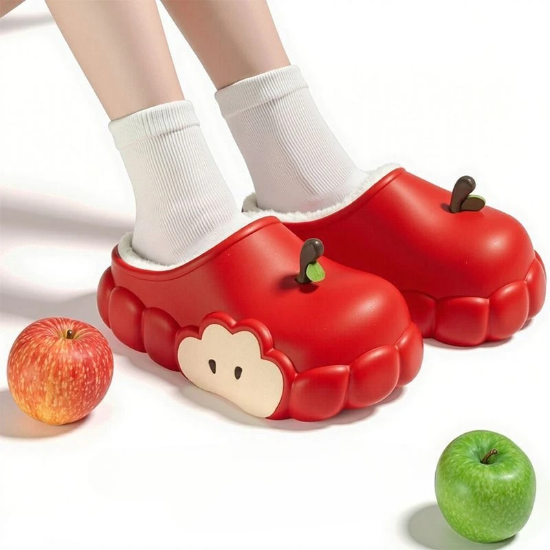 

2025 New Indoor Women's Winter Cotton Slippers Warm Fleece Lined Non Slip Thick Sole Shoes Outdoor Anti Slip Slippers