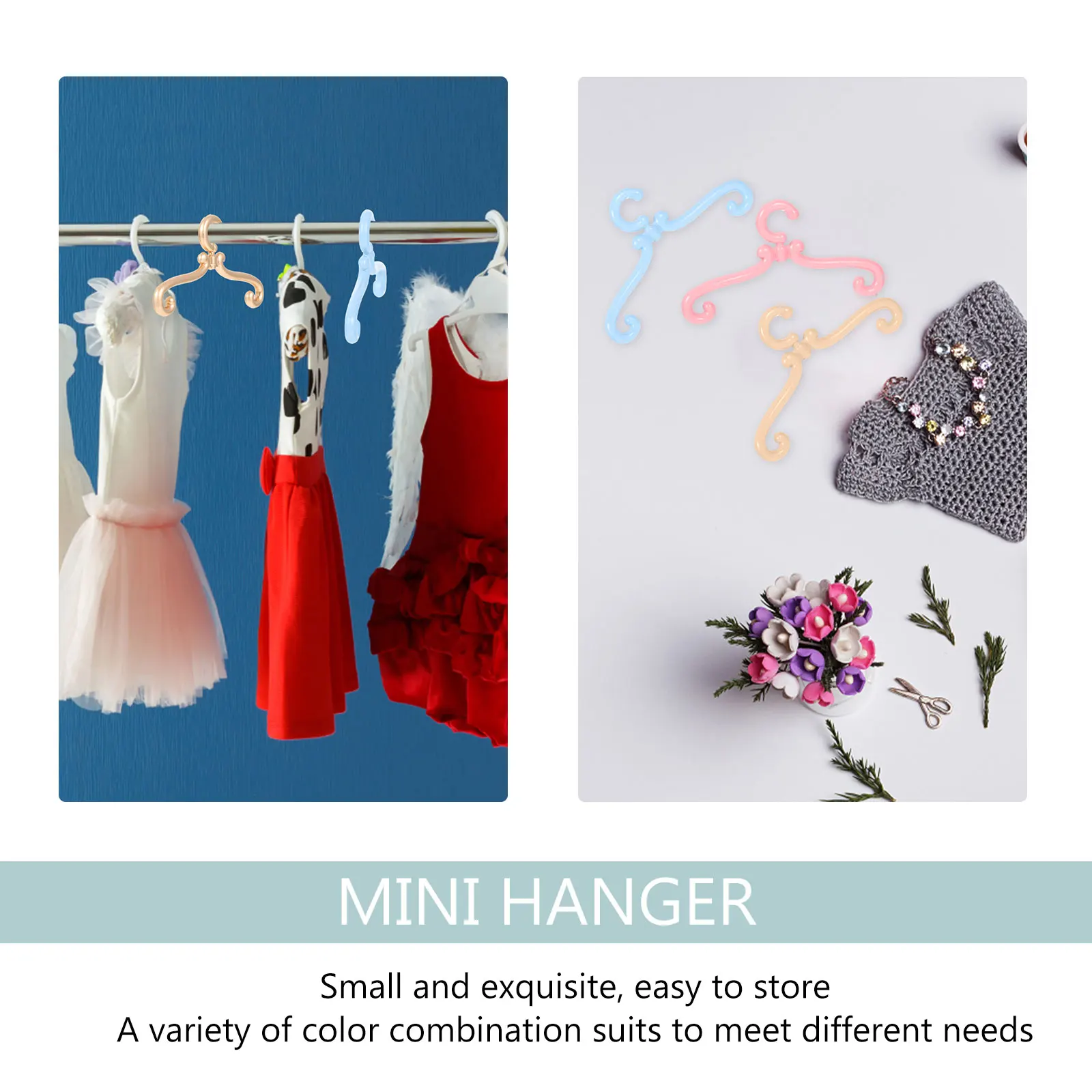 

25pcs Mini Zinc Alloy Metal Clothes Hanger Lightweight Small Skirt Pants Support Birthday Gift for Kids