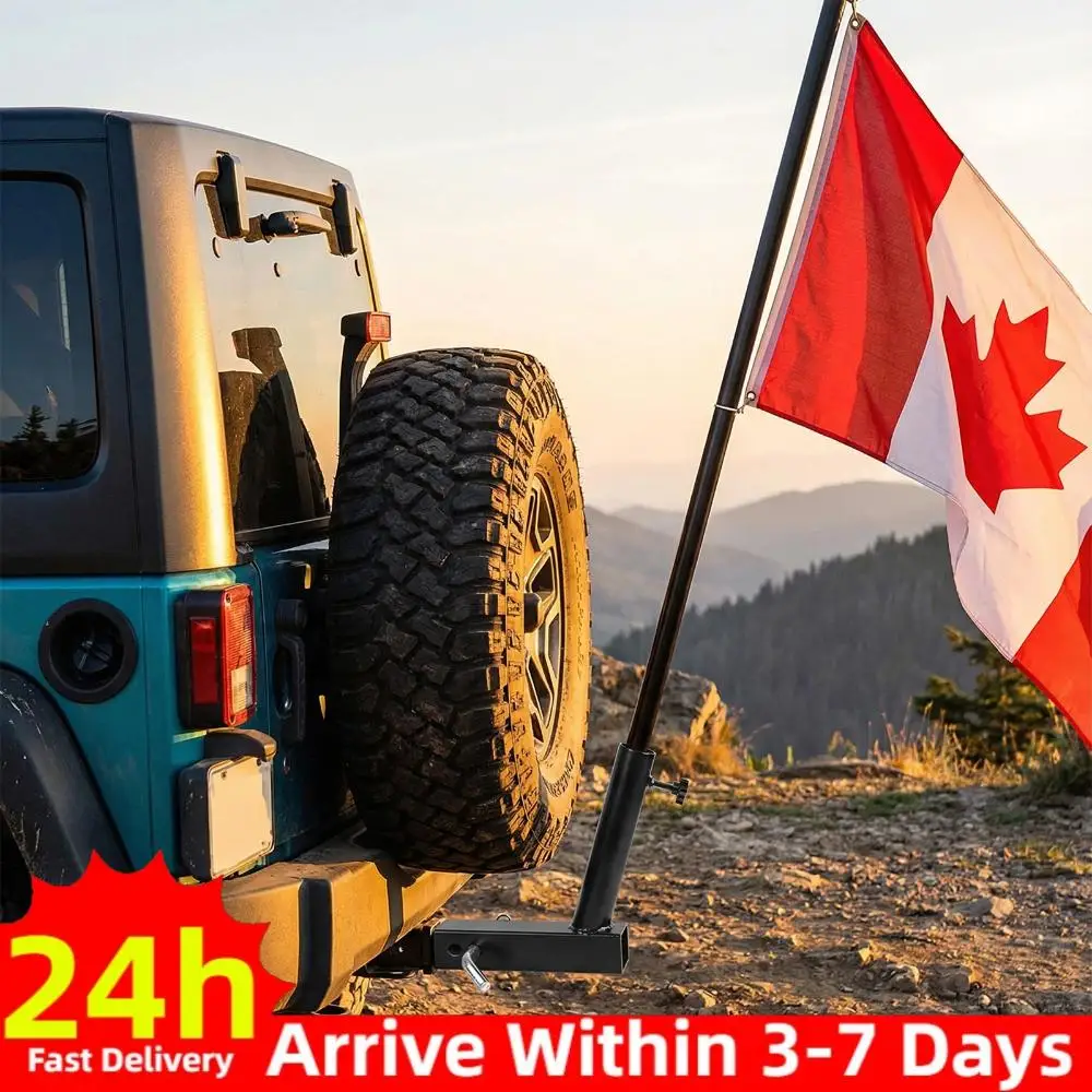 

Universal Hitch Mount Wear Resist Car Mount Flagpole Bracket Iron Exterior Rear Trunk Trailer Hook For SUV RV Pickup Car Truck