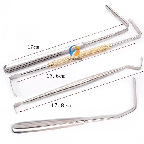 Ganchos para párpados, mandíbula Nasal, instrumentos de cirugía plástica cosmética, corrección de nariz, Retractor Aufricht de doble punta