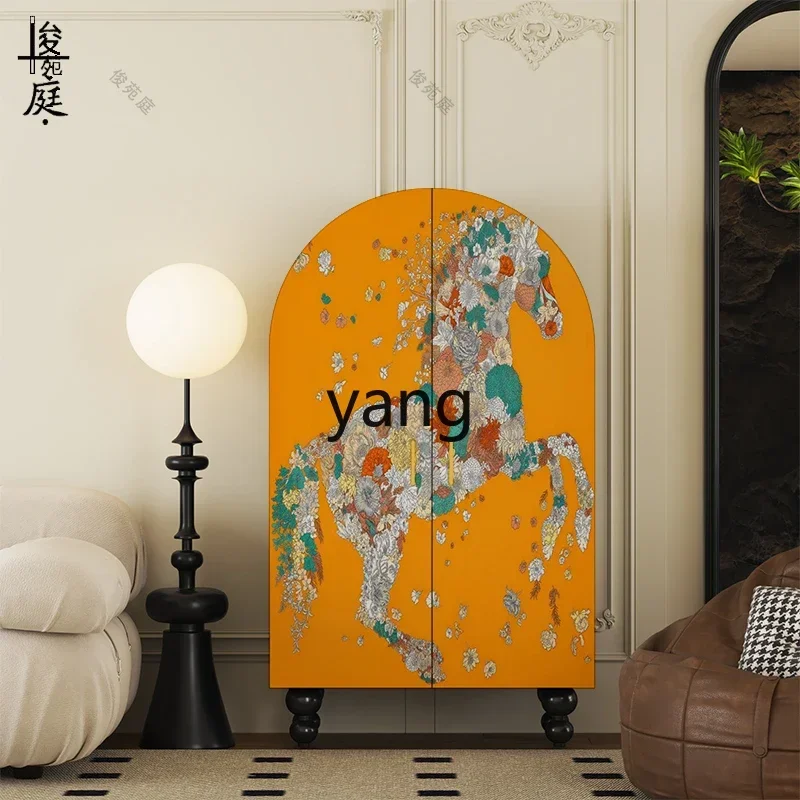 LTT modern light luxury colored horse solid wood door bedroom home wardrobe storage against the wall