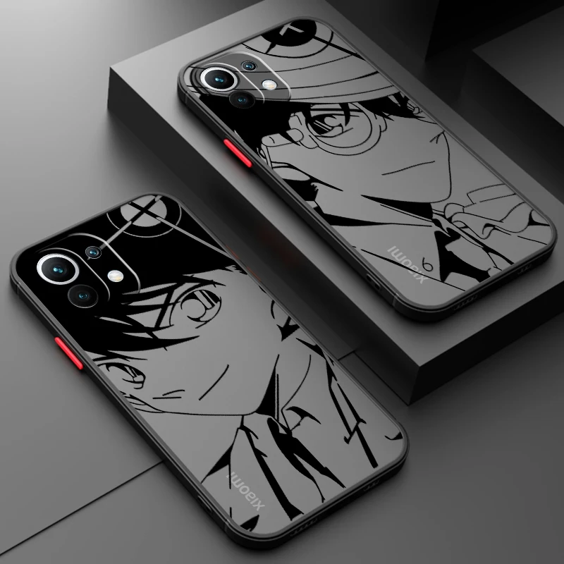 Anime D-Detective C-Conan Boy Frosted Translucent For Xiaomi Mi 13 12 12T 11T 11 11i 10T 10 9T Pro Lite Ultra 5G Matte